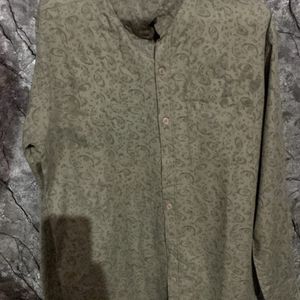 MEN OLIVE PRINTED SHIRT