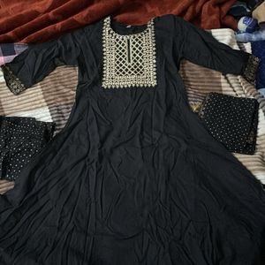 Black Anarkali kurti Set Worn Once