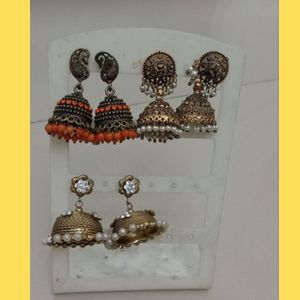 3 Jhumkas