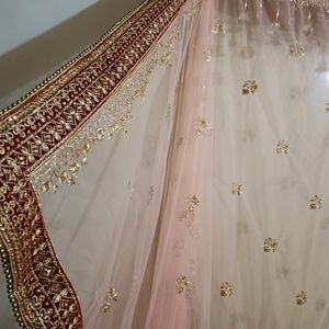 Bridal Dupptta Pink And White