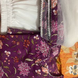 Pretty Printed Purple Color Suit Set With Duppata