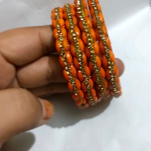 Orange Colour Bangles Set
