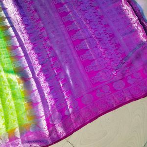 Silver Design Banarasi Soft Silk Saree