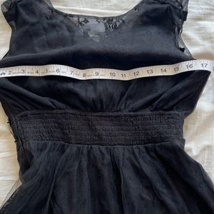 Black Net Western Gown