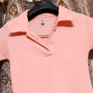 Peach Crop Top