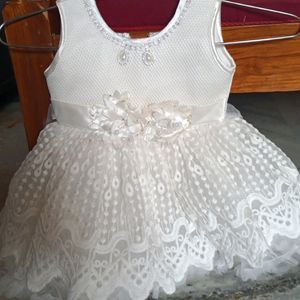 A Cute White Frilled Frock