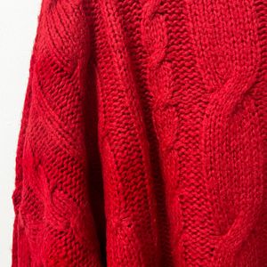 Red Oversized Drop Shoulder Sweater