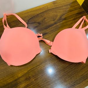 Coral Front Open Bra