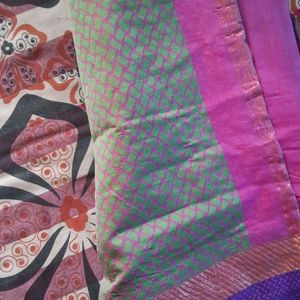 Pink Cotton Silk Saree