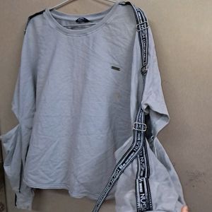 Womens Grey Solid Stylish Top.