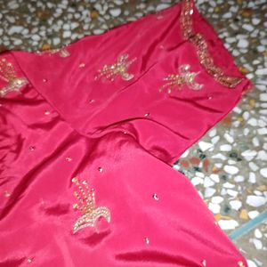Red Silk Suit With Dupatta