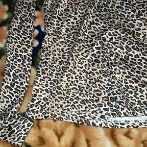 Leopard Print V Neck Top