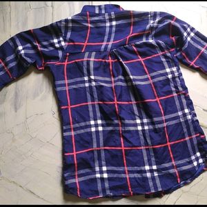 Enchanted Drapes Blue Red Check Women's Shirts