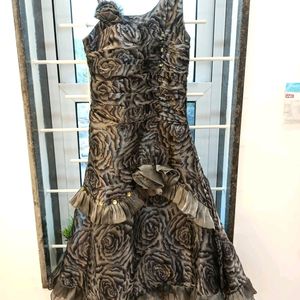 Grey party wear gown for 4/6yo girls