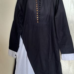 Black And White kurta Pathan Style