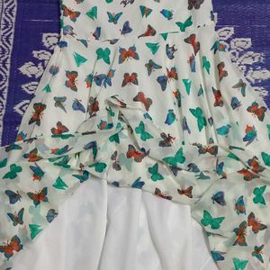 long frock with butterfly prints