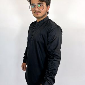 Trendy Black short kurta for boys