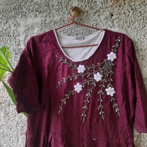 Purple Handwork Dress