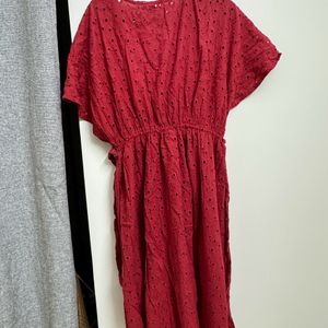 Red Schiffli Dress