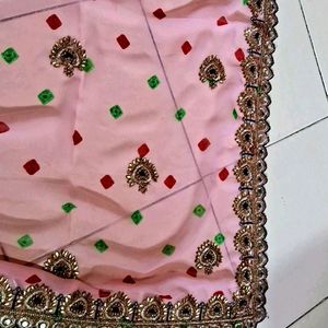 Pink Beautiful Heavy Saree 🥻