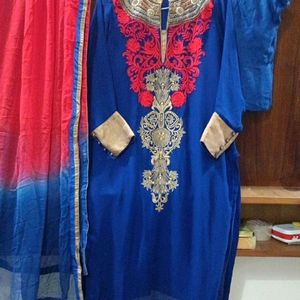 Partywear Suit Set L Size 40 Bust With Chudidaar