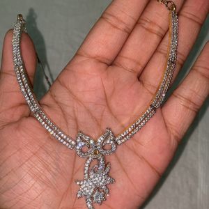 Gold Plated Diamond Necklace Set