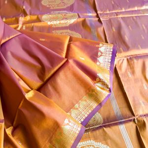 100% Pure Silk Dual Tone Kanjivaram Saree