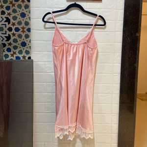 Satin Blush Pink Loungewear Dress