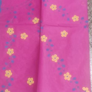 pure cotton saree applique work