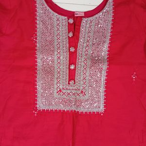 Rani Pink Kurta With Pant