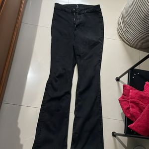 high waisted black flared jeans