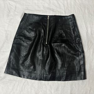 H&m Black Leather Skirt