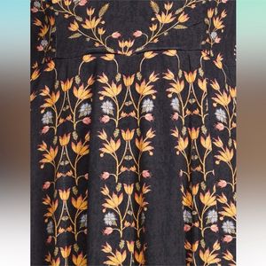 Label Ritu Kumar Navy Floral Print Dress