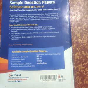 Arihant Cbse Class 10 Science Sample Papers