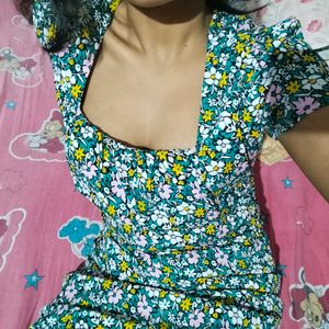 Min Green Floral Dress