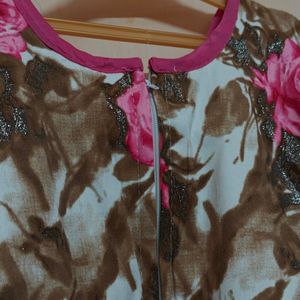 Cotton rose Printed Frock