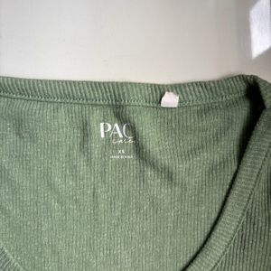 Pastel Green Wide Neck Top