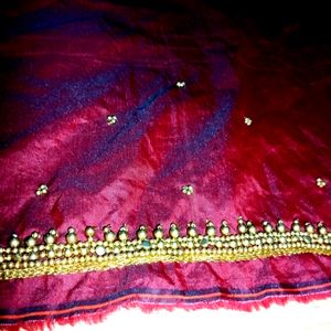 Aari Maroon Unstitched Blouse