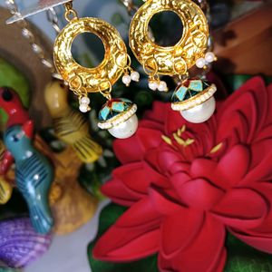 Meenakari Bali Jhumki Drop Earrings