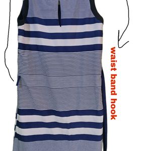 Striped Dress S,m,L With Waist Band Or Belt