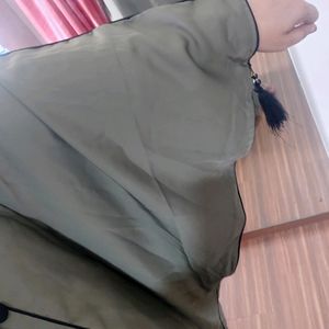 Beautiful Olive Color Kaftani Abaya New