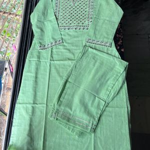 South cotton green ethnic coord set