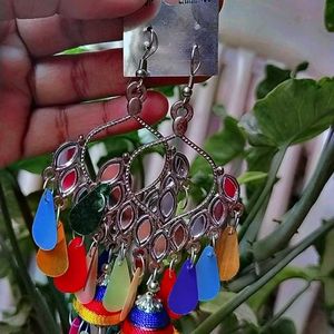 Multicolour Long Earrings For Women And Girls