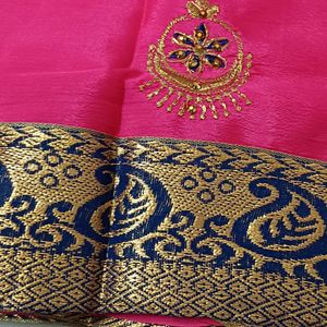 Georgette Pink Colour Saree