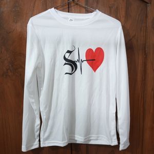 Unisex White Tshirt With S Initial