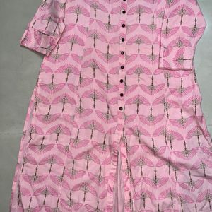 Pink Motifs Printed Kurti