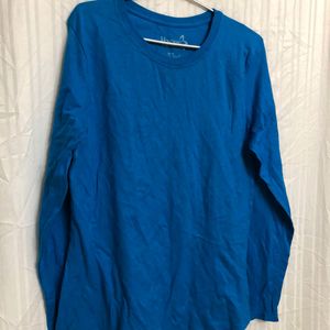 Hanes Blue Long Sleeve T Shirt