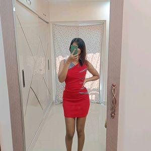 Red Partywear Bodycon Dress