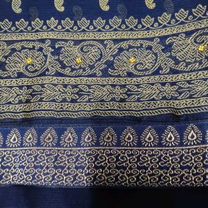 Laxmi Narayan Blue Printed Saree