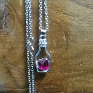 Heart In A Bottle Pendant With Necklace